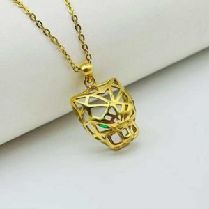 Geometric Panther Stainless Necklace