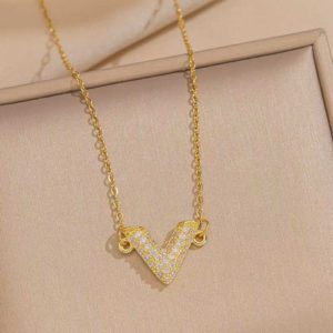 Gold V-Shape Stainless Necklace