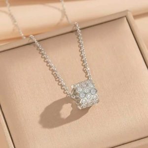 Silver Hexa Spark Stainless Necklace